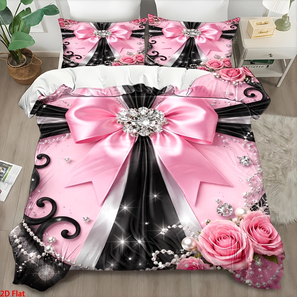 3-Piece Fashionable Black and  - огляд і ціна Duvet Cover Sets With Zipper
