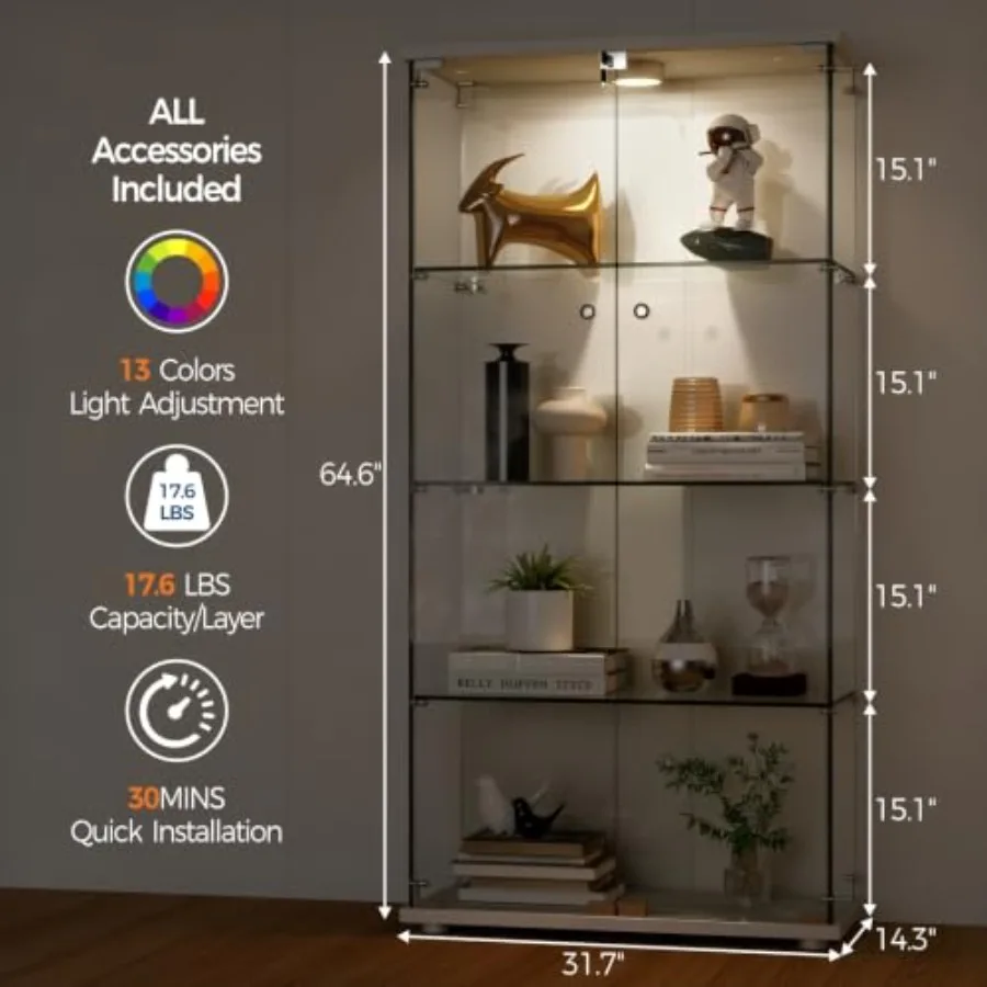 Tempered Glass Display Cabinet - огляд і ціна Lighting