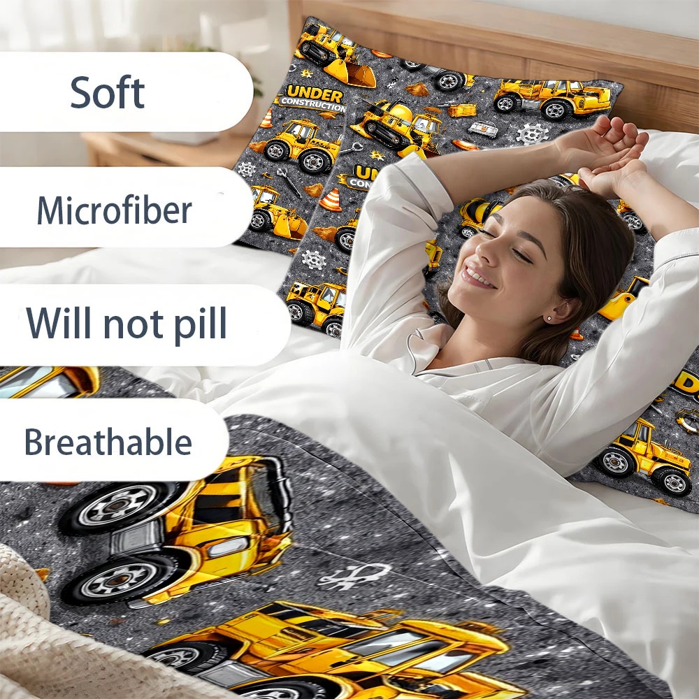 3Pc Construction Vehicle Theme - огляд і ціна Duvet Cover Sets With Zipper
