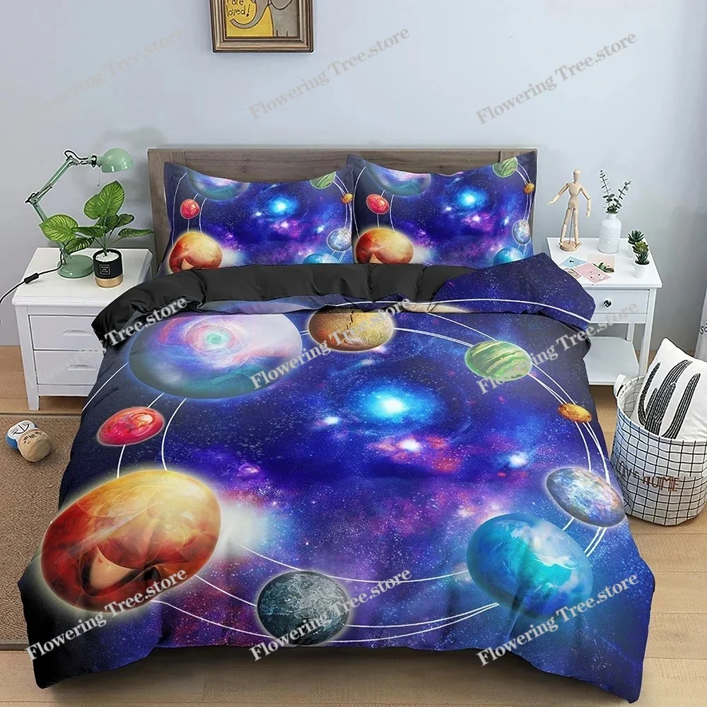 Galaxy Space Bedding Set 3D Un - огляд і ціна Duvet Cover Sets With Zipper